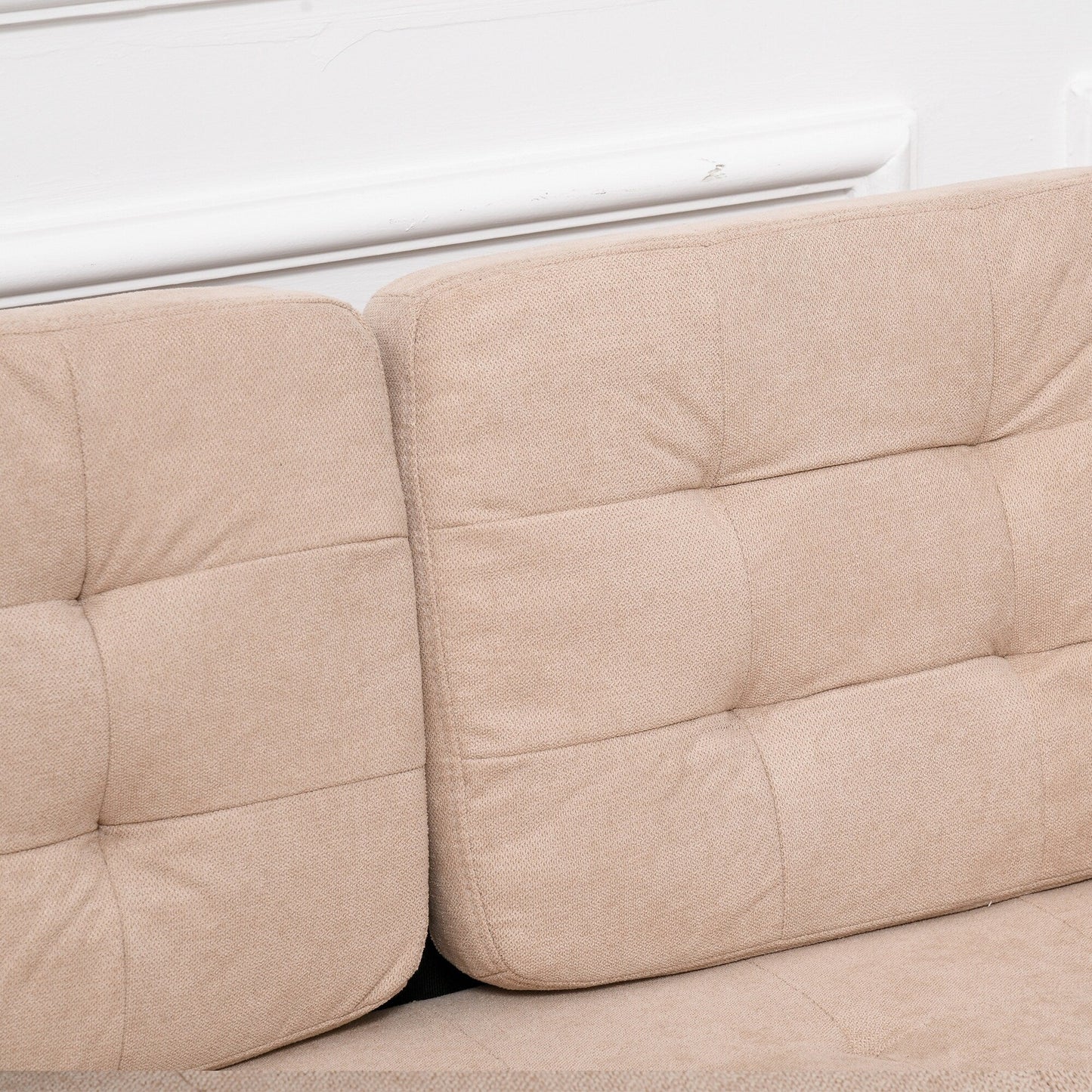 Divano moderno con contenitore in tessuto trapuntato a bottoni HOMCOM