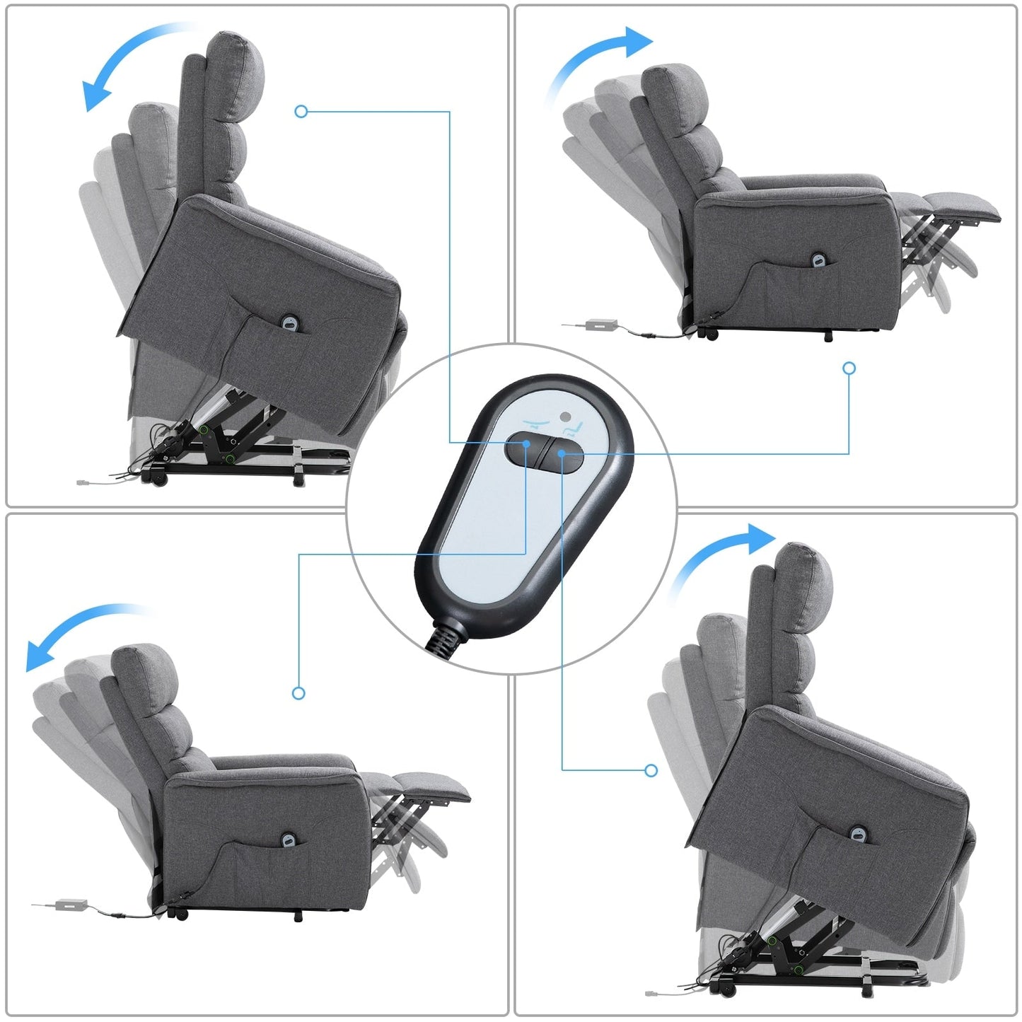 Poltrona reclinabile elettrica HOMCOM con telecomando