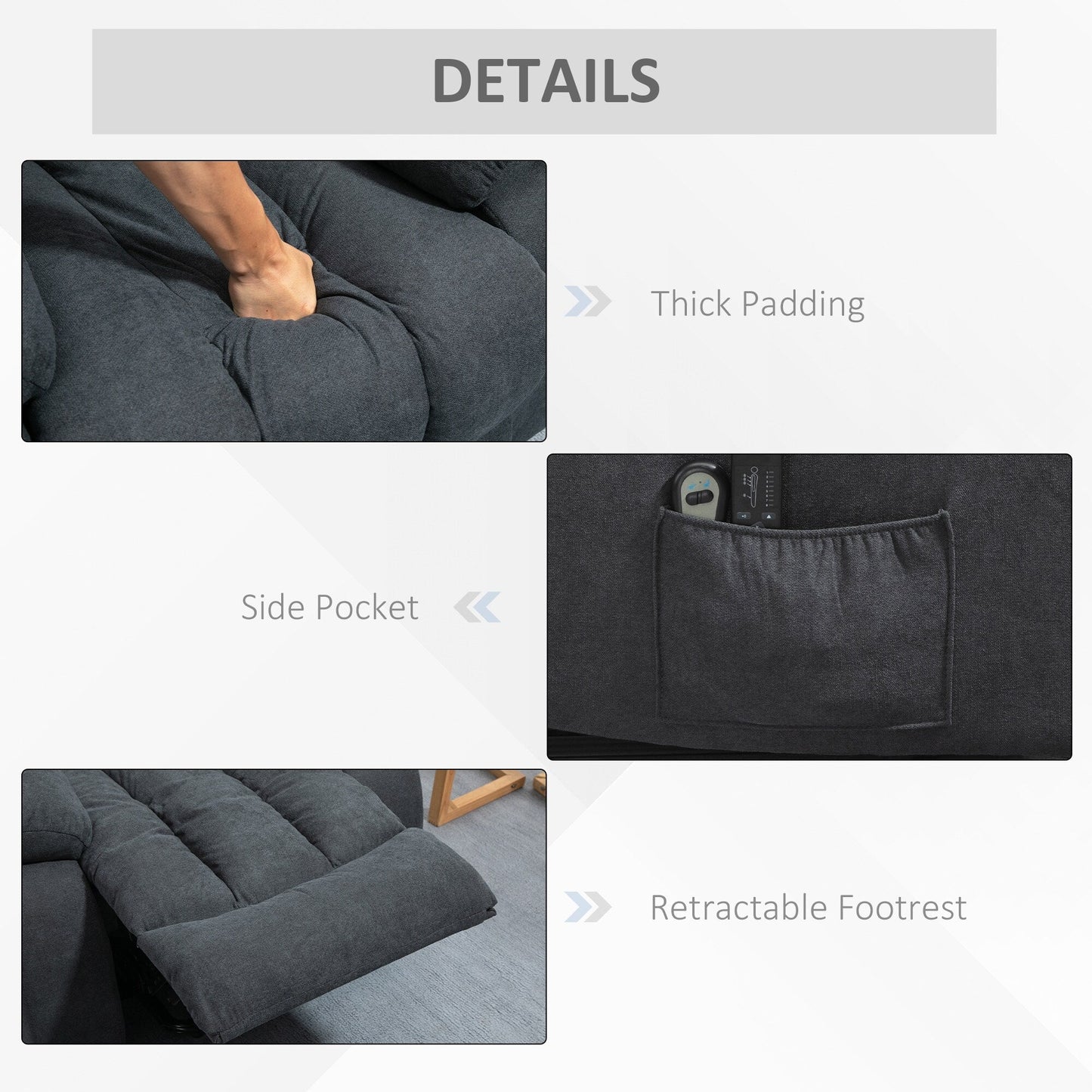 Poltrona reclinabile elettrica HOMCOM per anziani grandi e alti con massaggio