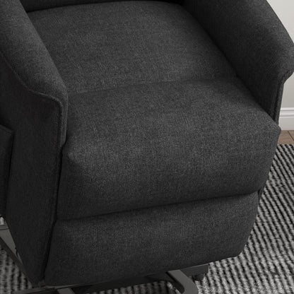 Poltrona reclinabile elettrica HOMCOM per anziani, facile da montare, poltrona reclinabile in tessuto con telecomando, tasche laterali per soggiorno