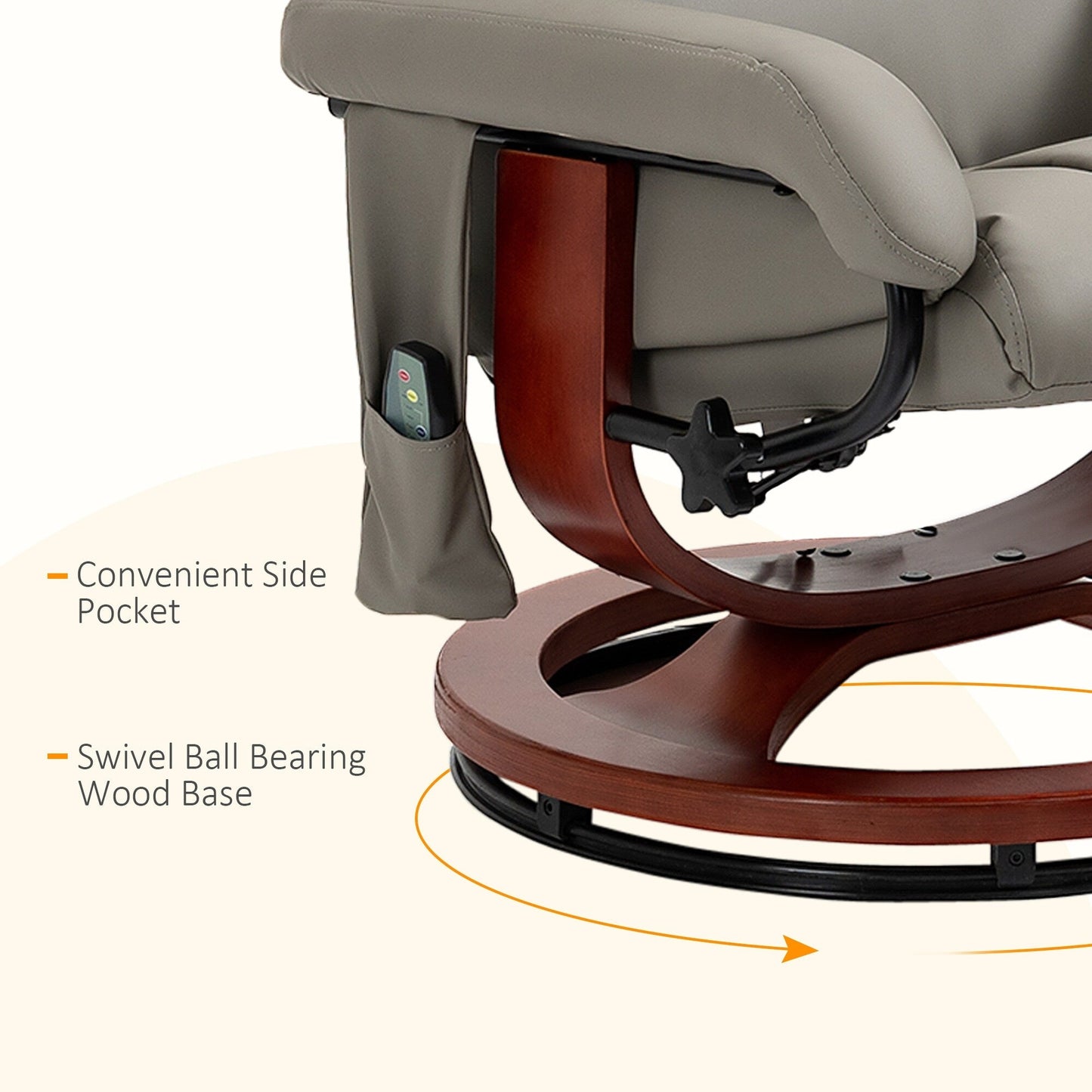Poltrona reclinabile HOMCOM con pouf, reclinabile elettrica in similpelle