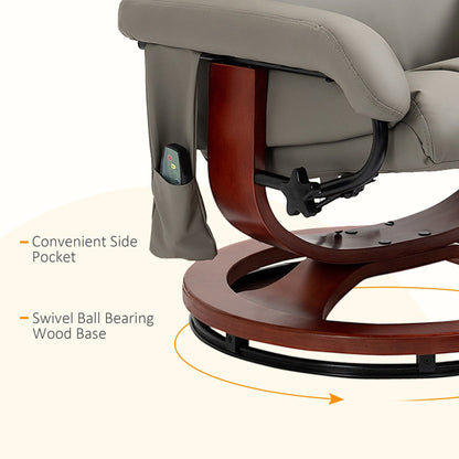 Poltrona reclinabile HOMCOM con pouf, reclinabile elettrica in similpelle