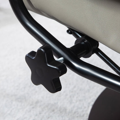 Poltrona reclinabile girevole e pouf HOMCOM, poltrona reclinabile in similpelle con schienale alto