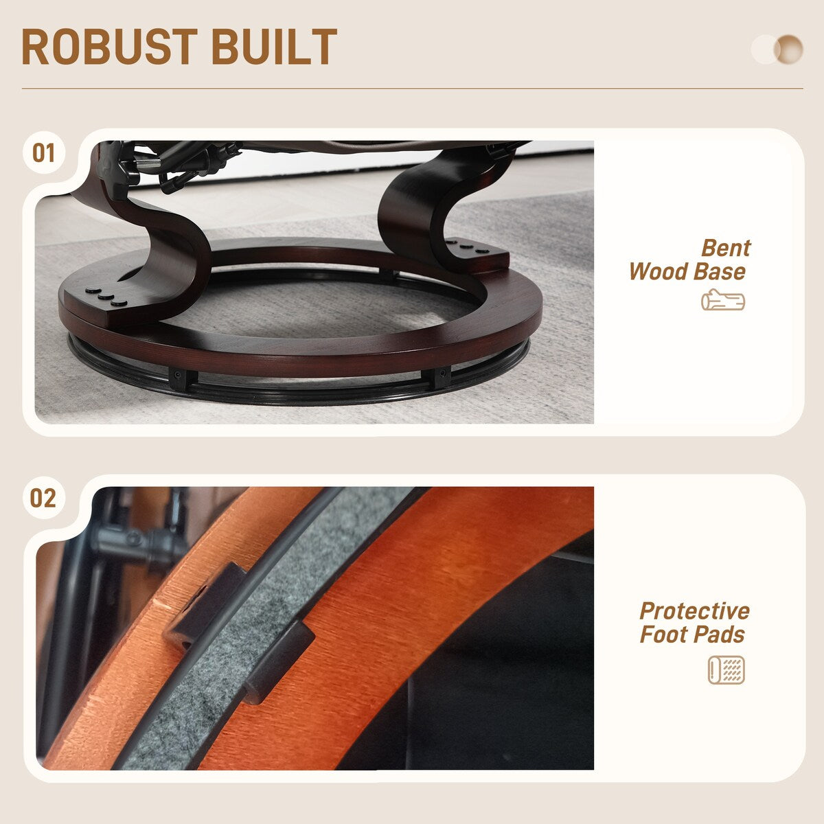 Poltrona reclinabile girevole e pouf HOMCOM, poltrona reclinabile in similpelle con schienale alto