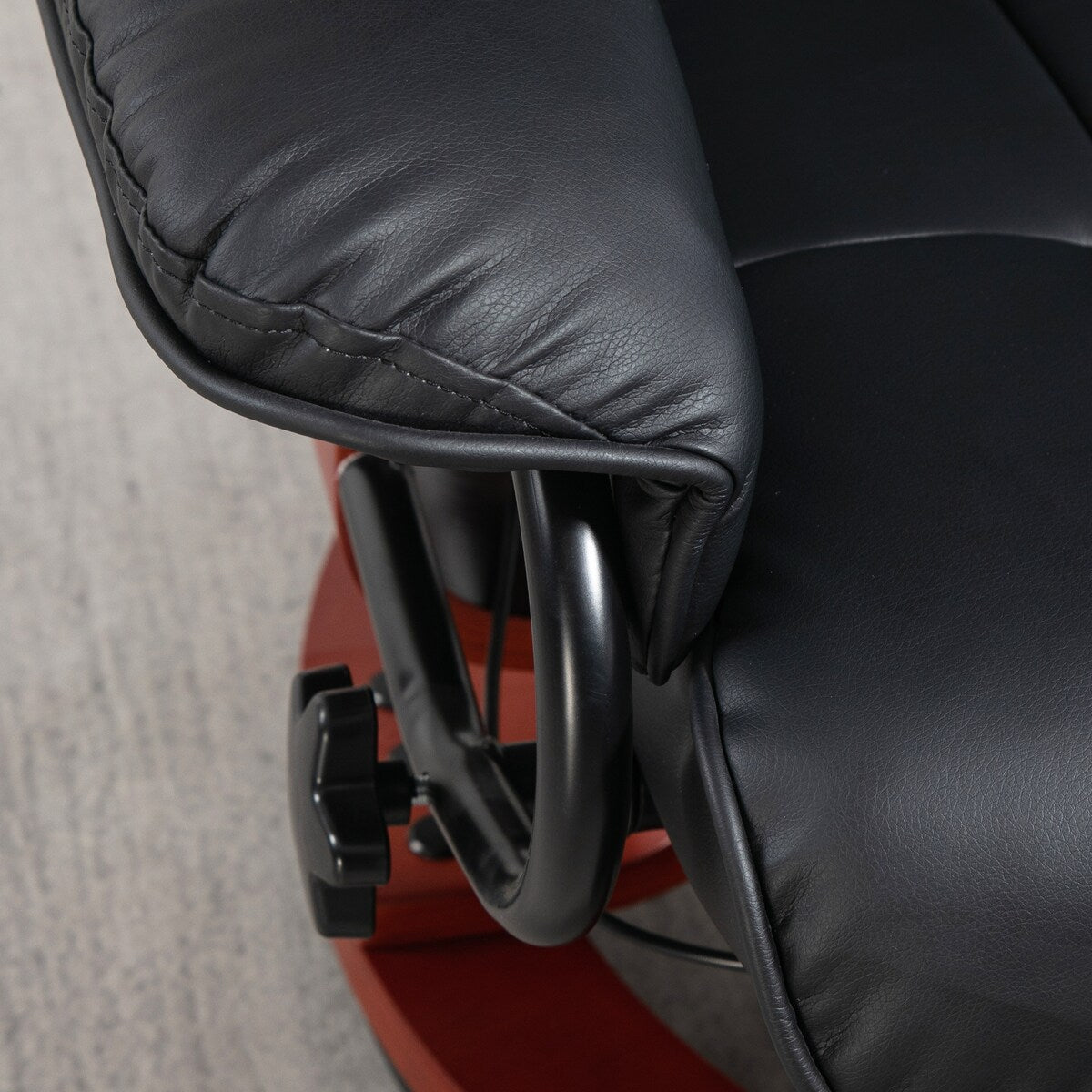 Poltrona reclinabile girevole HOMCOM, poltrona reclinabile in similpelle per soggiorno, divano reclinabile moderno con poggiapiedi