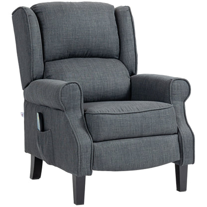 Poltrona massaggiante vibrante riscaldata HOMCOM Wingback, poltrona reclinabile imbottita con schienale regolabile e telecomando