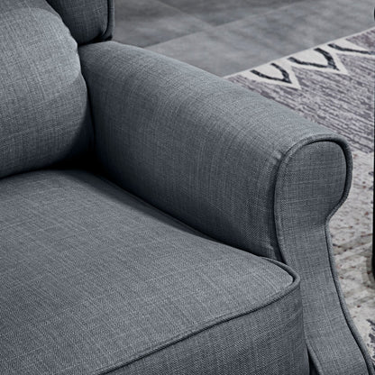 Poltrona massaggiante vibrante riscaldata HOMCOM Wingback, poltrona reclinabile imbottita con schienale regolabile e telecomando