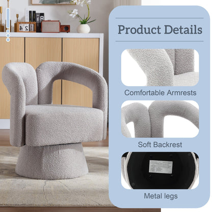 Poltrone girevoli a 360 gradi con rivestimento in boucle HOMEFUN