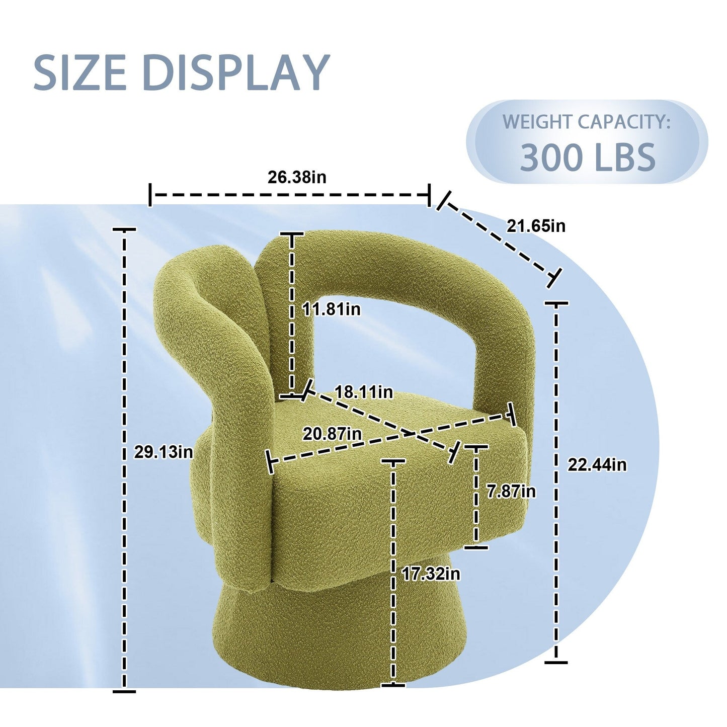 Poltrone girevoli a 360 gradi con rivestimento in boucle HOMEFUN