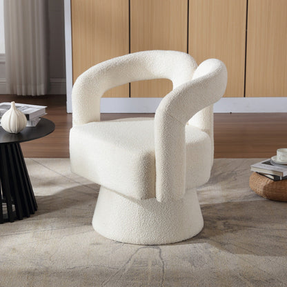 Poltrone girevoli a 360 gradi con rivestimento in boucle HOMEFUN