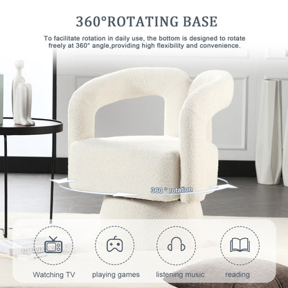 Poltrone girevoli a 360 gradi con rivestimento in boucle HOMEFUN