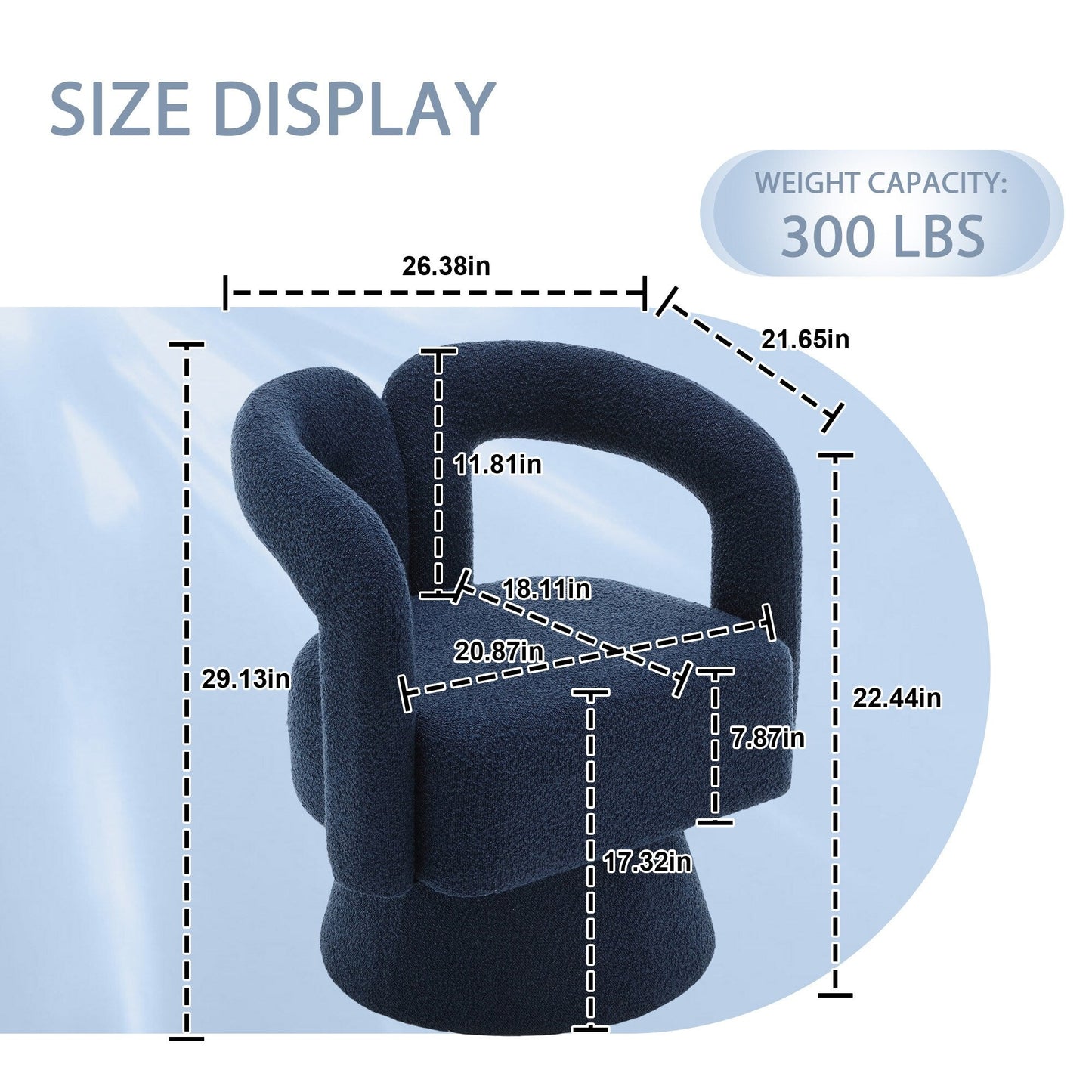 Poltrone girevoli a 360 gradi con rivestimento in boucle HOMEFUN