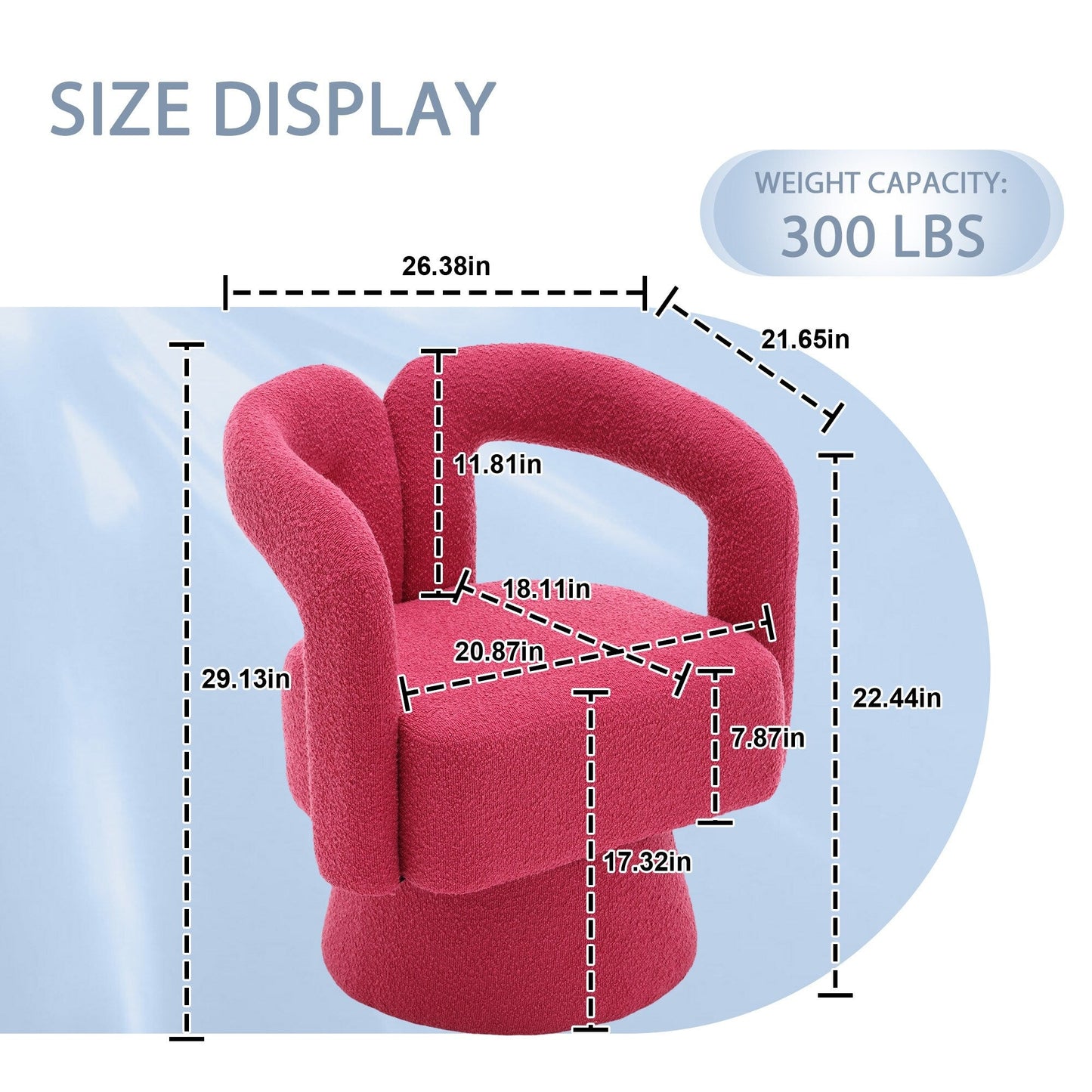 Poltrone girevoli a 360 gradi con rivestimento in boucle HOMEFUN