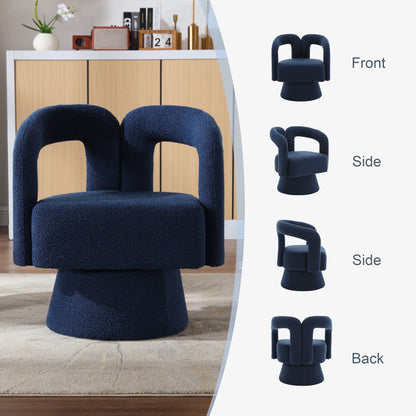 Poltrone girevoli a 360 gradi con rivestimento in boucle HOMEFUN
