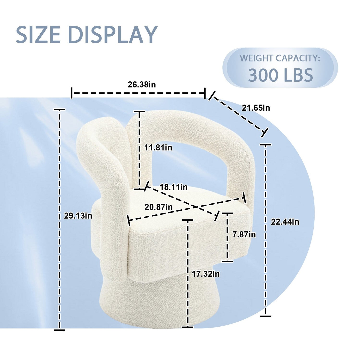 Poltrone girevoli a 360 gradi con rivestimento in boucle HOMEFUN