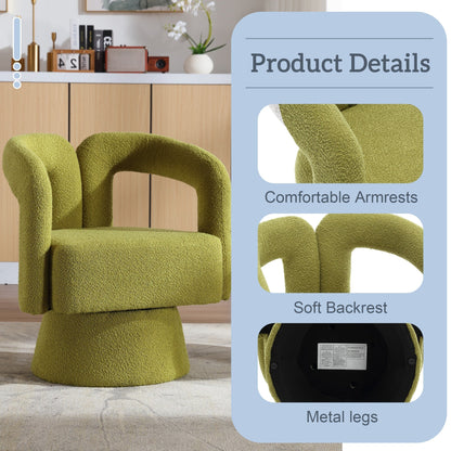 Poltrone girevoli a 360 gradi con rivestimento in boucle HOMEFUN