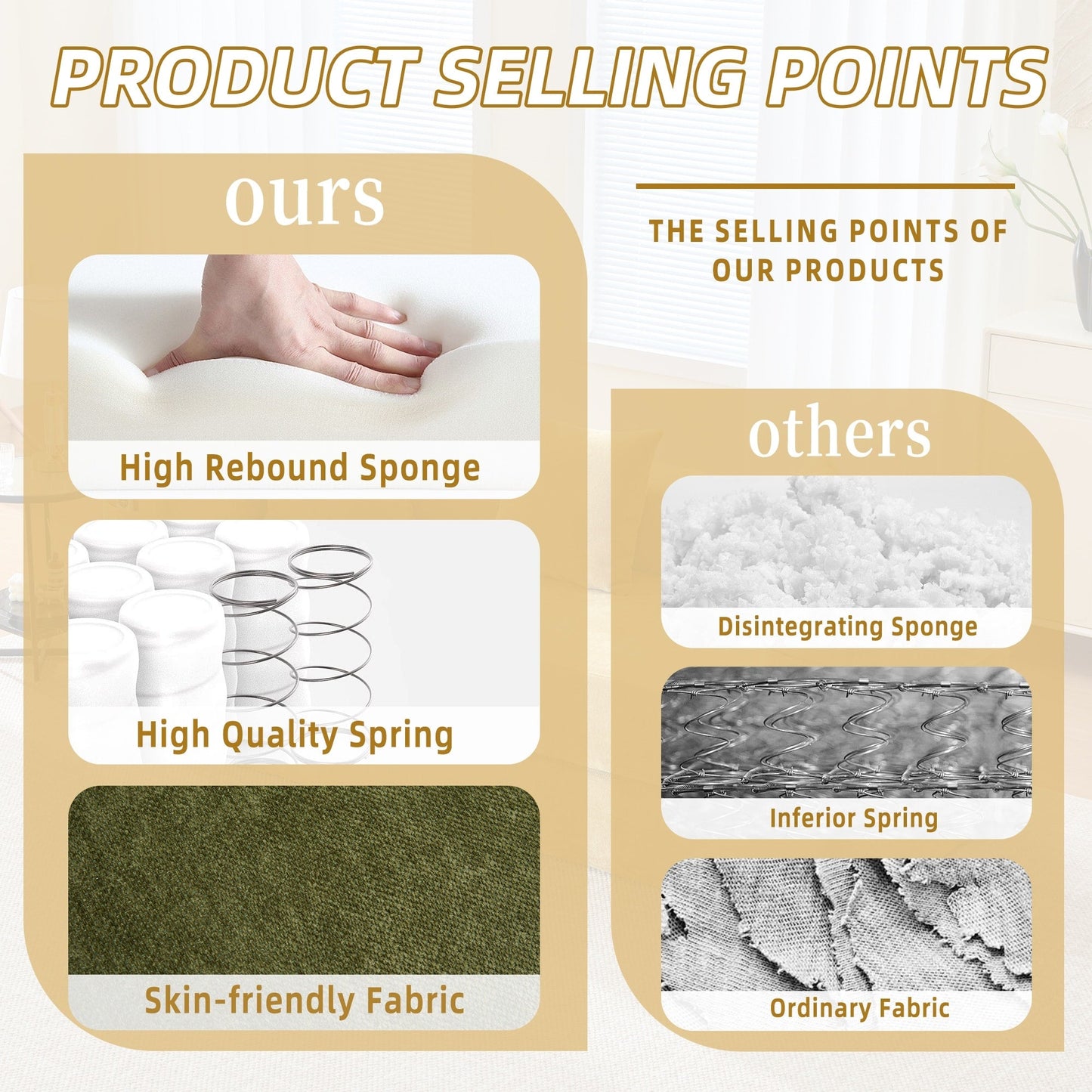 Divano letto trasformabile pieghevole in memory foam imbottito in ciniglia HOMEFUN con cuscini per soggiorno