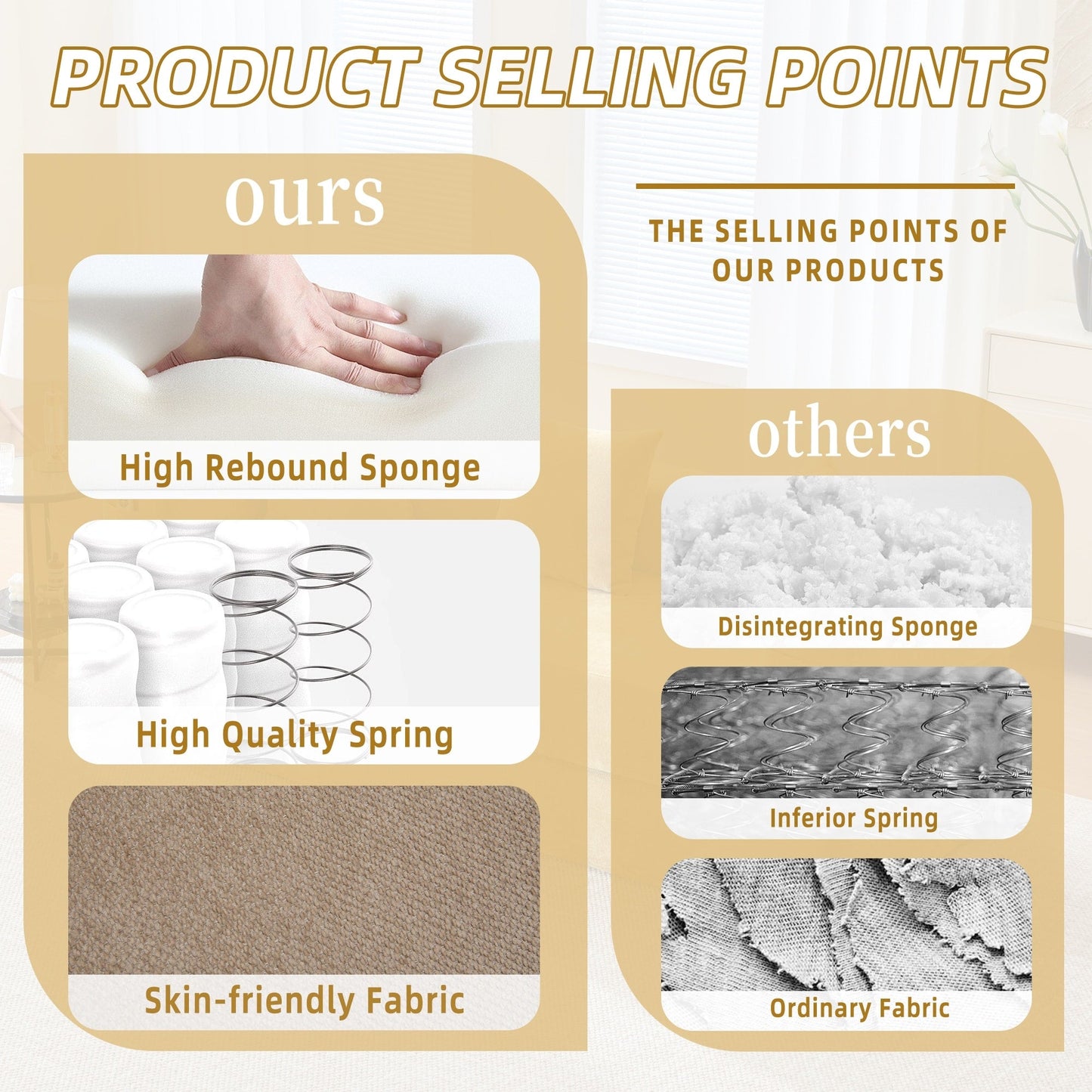 Divano letto trasformabile pieghevole in memory foam imbottito in ciniglia HOMEFUN con cuscini per soggiorno