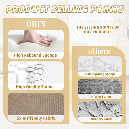 Divano letto trasformabile pieghevole in memory foam imbottito in ciniglia HOMEFUN con cuscini per soggiorno