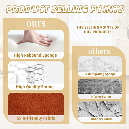 Divano letto trasformabile pieghevole in memory foam imbottito in ciniglia HOMEFUN con cuscini per soggiorno