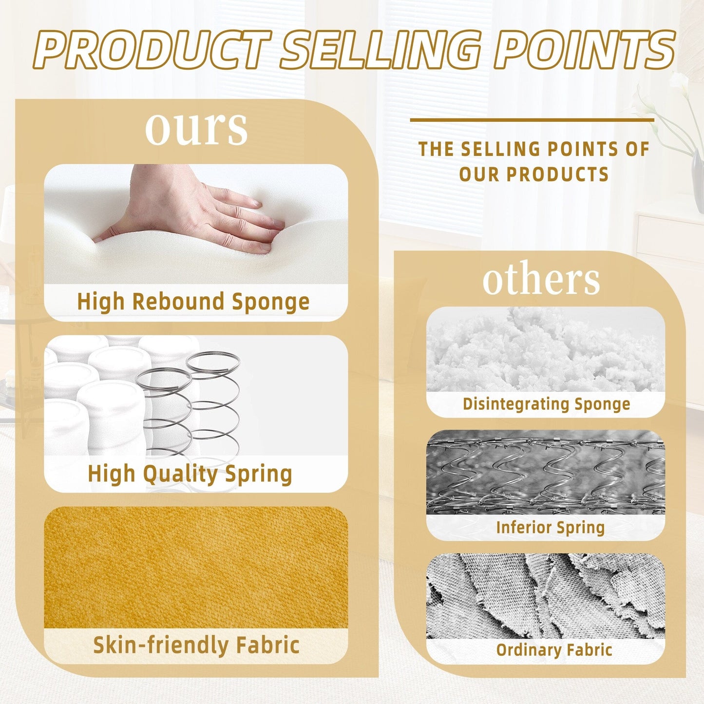 Divano letto trasformabile pieghevole in memory foam imbottito in ciniglia HOMEFUN con cuscini per soggiorno