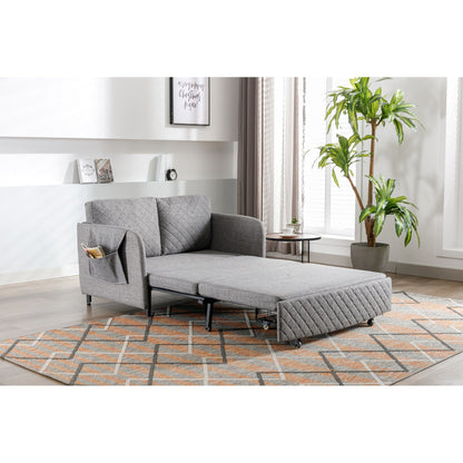 Divano letto trasformabile con contenitore HOMEFUN in lino/PU con testiera