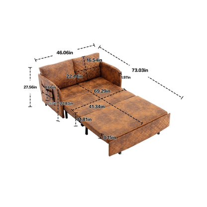 Divano letto trasformabile con contenitore HOMEFUN in lino/PU con testiera