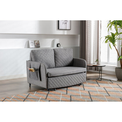 Divano letto trasformabile con contenitore HOMEFUN in lino/PU con testiera