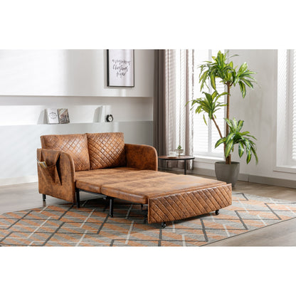 Divano letto trasformabile con contenitore HOMEFUN in lino/PU con testiera