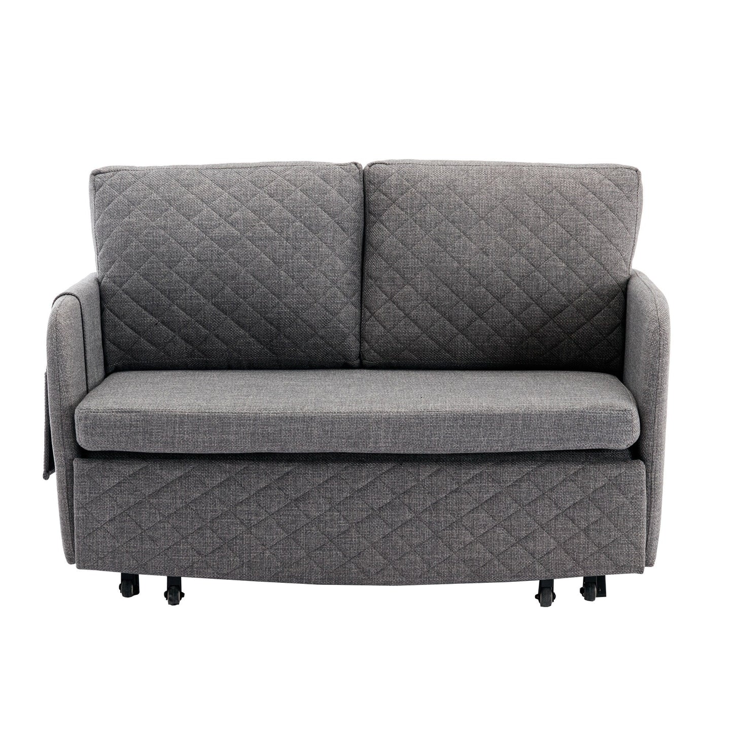 Divano letto trasformabile con contenitore HOMEFUN in lino/PU con testiera