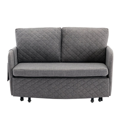 Divano letto trasformabile con contenitore HOMEFUN in lino/PU con testiera