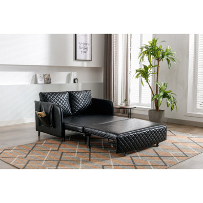 Divano letto trasformabile con contenitore HOMEFUN in lino/PU con testiera