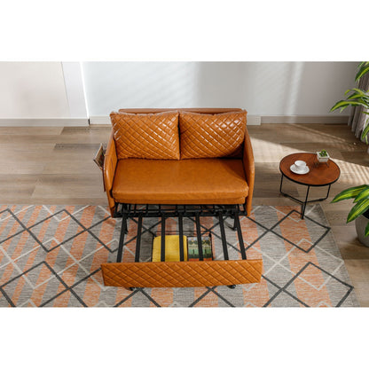 Divano letto trasformabile con contenitore HOMEFUN in lino/PU con testiera