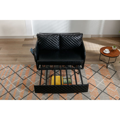 Divano letto trasformabile con contenitore HOMEFUN in lino/PU con testiera