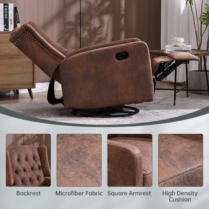 Poltrona reclinabile a dondolo girevole a 360 gradi imbottita HOMEFUN per camera da letto e soggiorno
