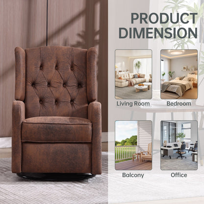 Poltrona reclinabile a dondolo girevole a 360 gradi imbottita HOMEFUN per camera da letto e soggiorno
