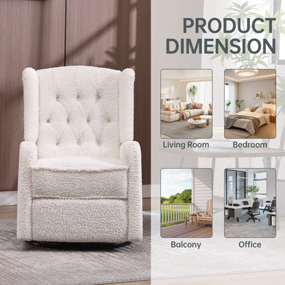 Poltrona reclinabile a dondolo girevole a 360 gradi imbottita HOMEFUN per camera da letto e soggiorno