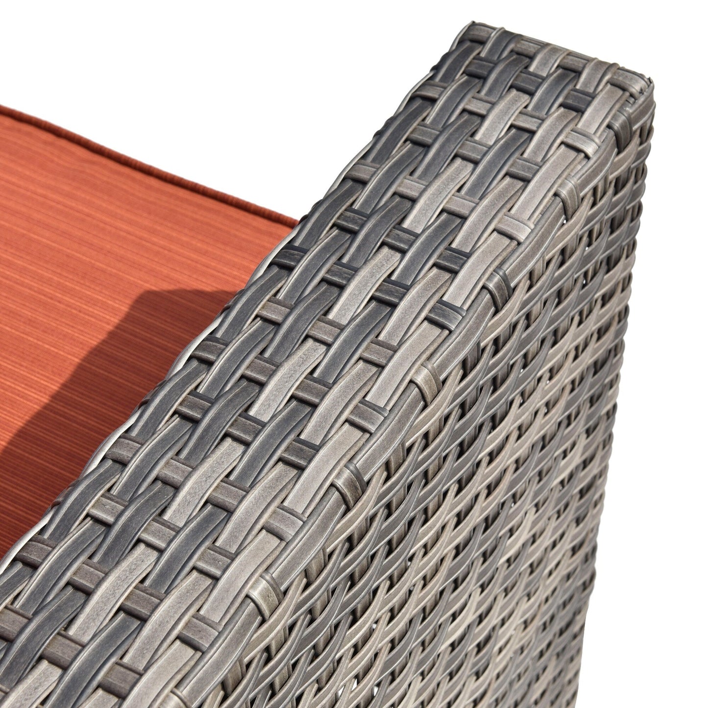 HOOOWOOO Set di 10 divani componibili in vimini per esterni, sedia a dondolo girevole con tavolo con braciere