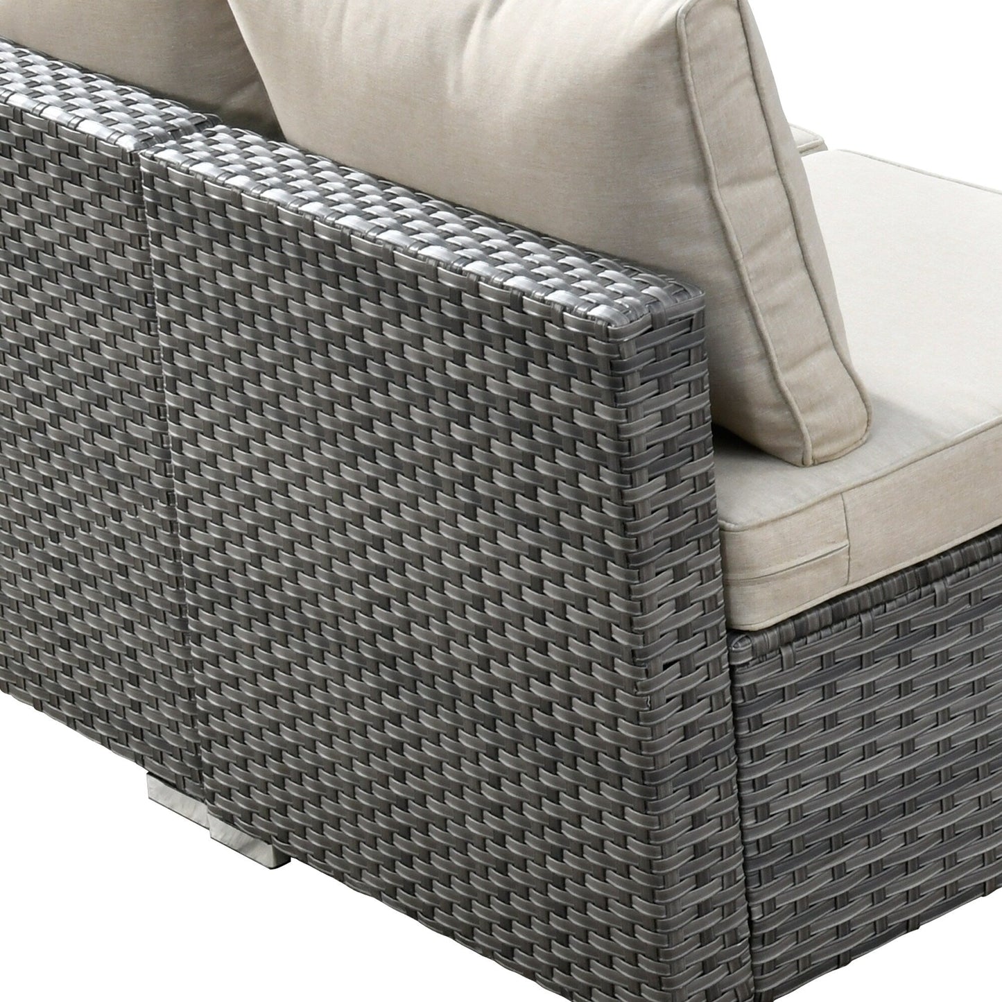 HOOOWOOO Set di 10 divani componibili in vimini per esterni, sedia a dondolo girevole con tavolo con braciere