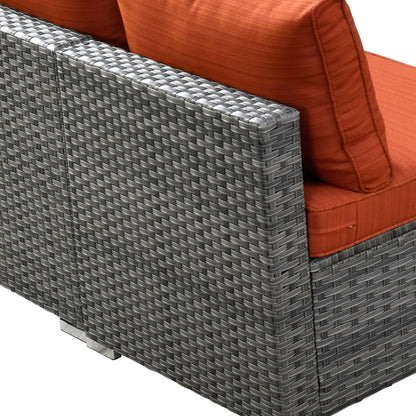 HOOOWOOO Set di 10 divani componibili in vimini per esterni, sedia a dondolo girevole con tavolo con braciere