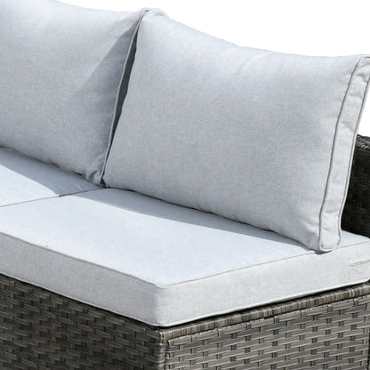 HOOOWOOO Set di 10 divani componibili in vimini per esterni, sedia a dondolo girevole con tavolo con braciere