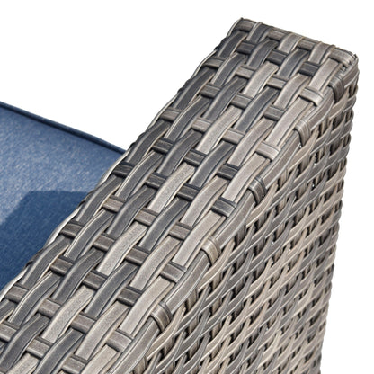 HOOOWOOO Set di 10 divani componibili in vimini per esterni, sedia a dondolo girevole con tavolo con braciere