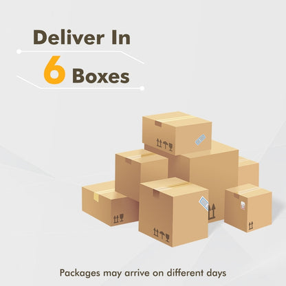 HOOOWOOO Set di mobili da esterno in rattan e vimini da 11 pezzi, sedie girevoli con braciere