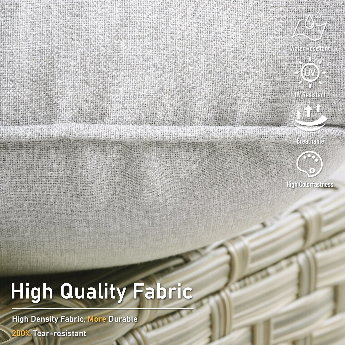 HOOOWOOO Set di 2 sedie da esterno in rattan e vimini con schienale alto