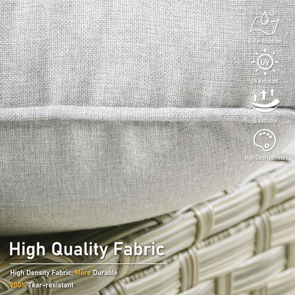 HOOOWOOO Set di 2 sedie da esterno in rattan e vimini con schienale alto