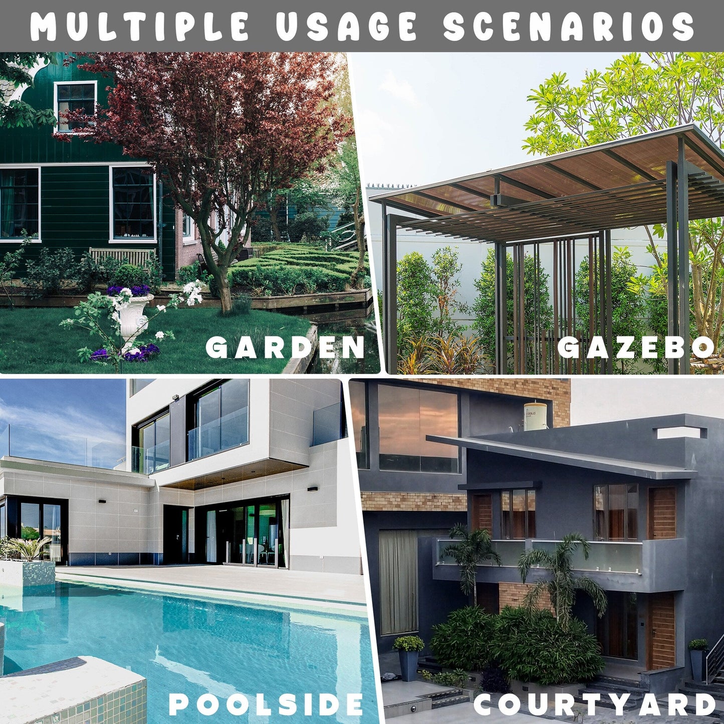 Set da conversazione imbottito per patio esterno in vimini da 5 pezzi HOOOWOOO