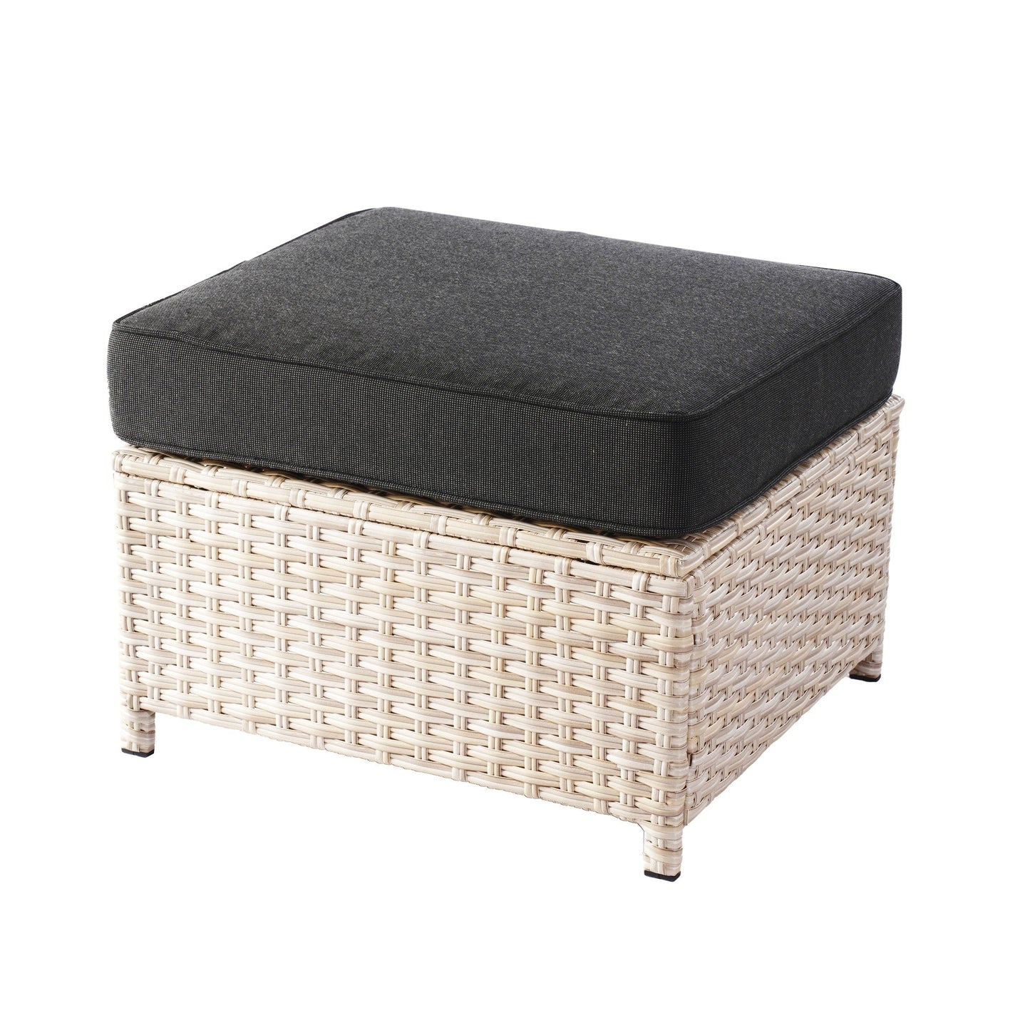 Set da conversazione imbottito per patio esterno in vimini da 5 pezzi HOOOWOOO