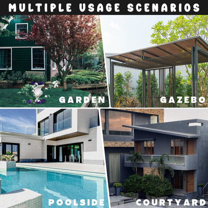 Set da conversazione imbottito per patio esterno in vimini da 5 pezzi HOOOWOOO