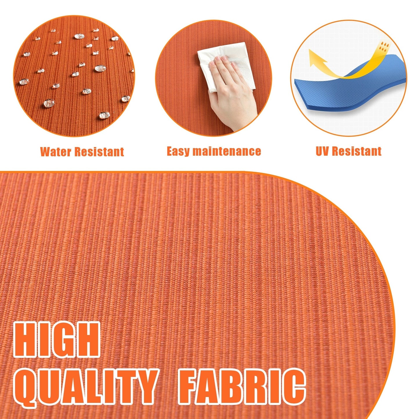 Set da conversazione imbottito per patio esterno in vimini da 5 pezzi HOOOWOOO