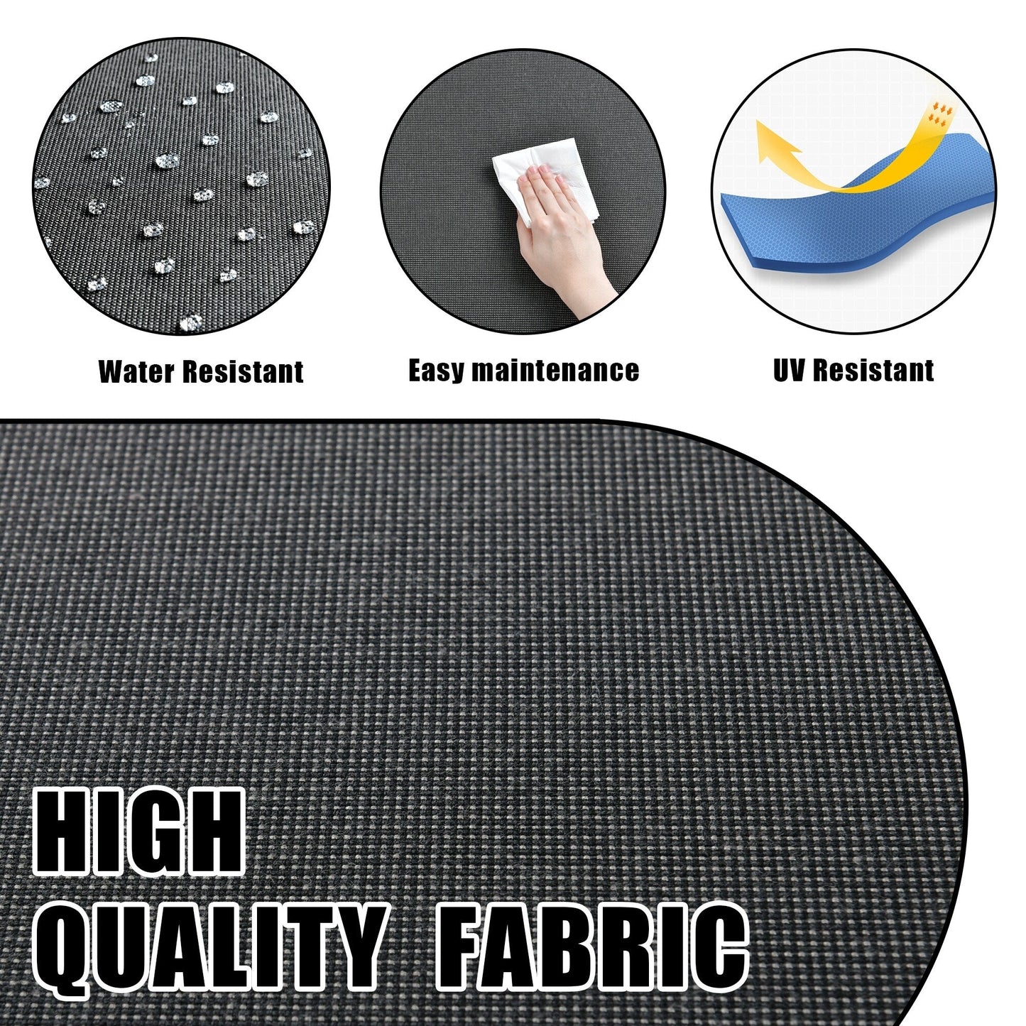 Set da conversazione imbottito per patio esterno in vimini da 5 pezzi HOOOWOOO